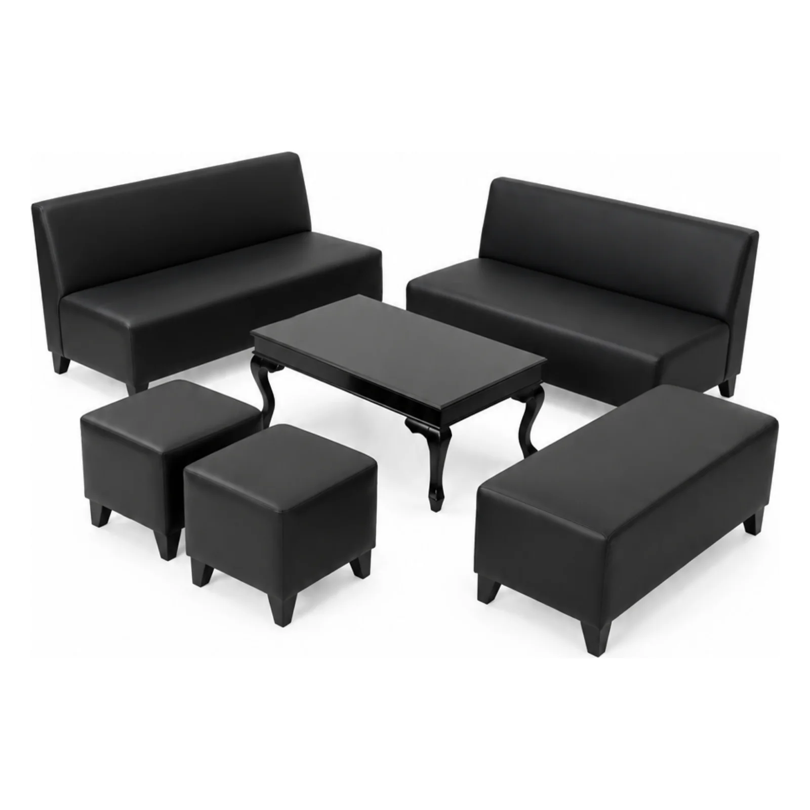Deri Lounge Takımı Siyah kiralama